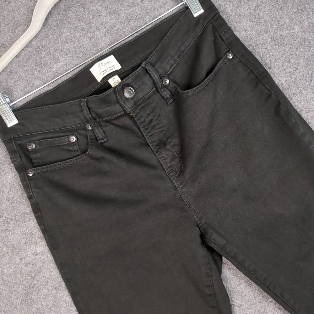 J.Crew 9" High-Rise Toothpick Skinny Jeans Black Stretch Denim Size 29